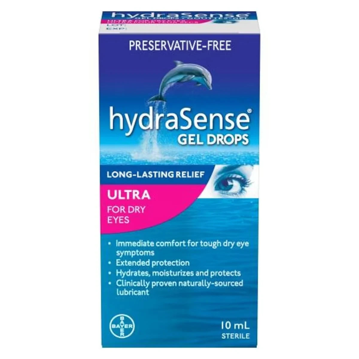 Hydrasense Ultra Eye Drops For Dry Eyes, 10 mL product package