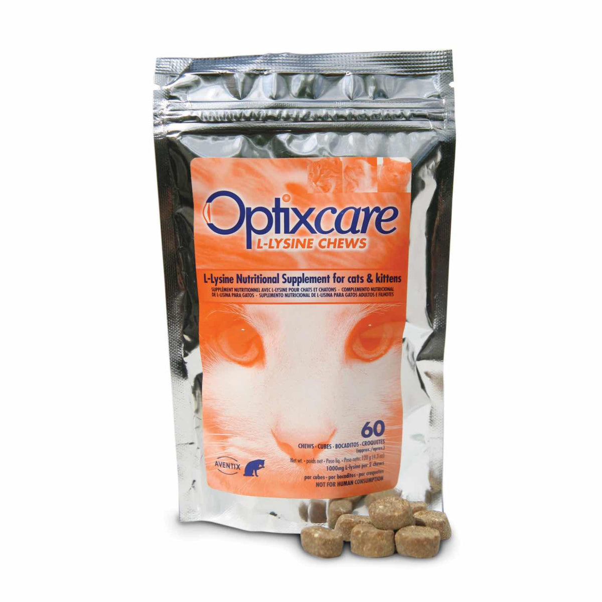 Optixcare L-Lysine for Cats 60 Soft Chews 500 mg - Default Title - product image 1