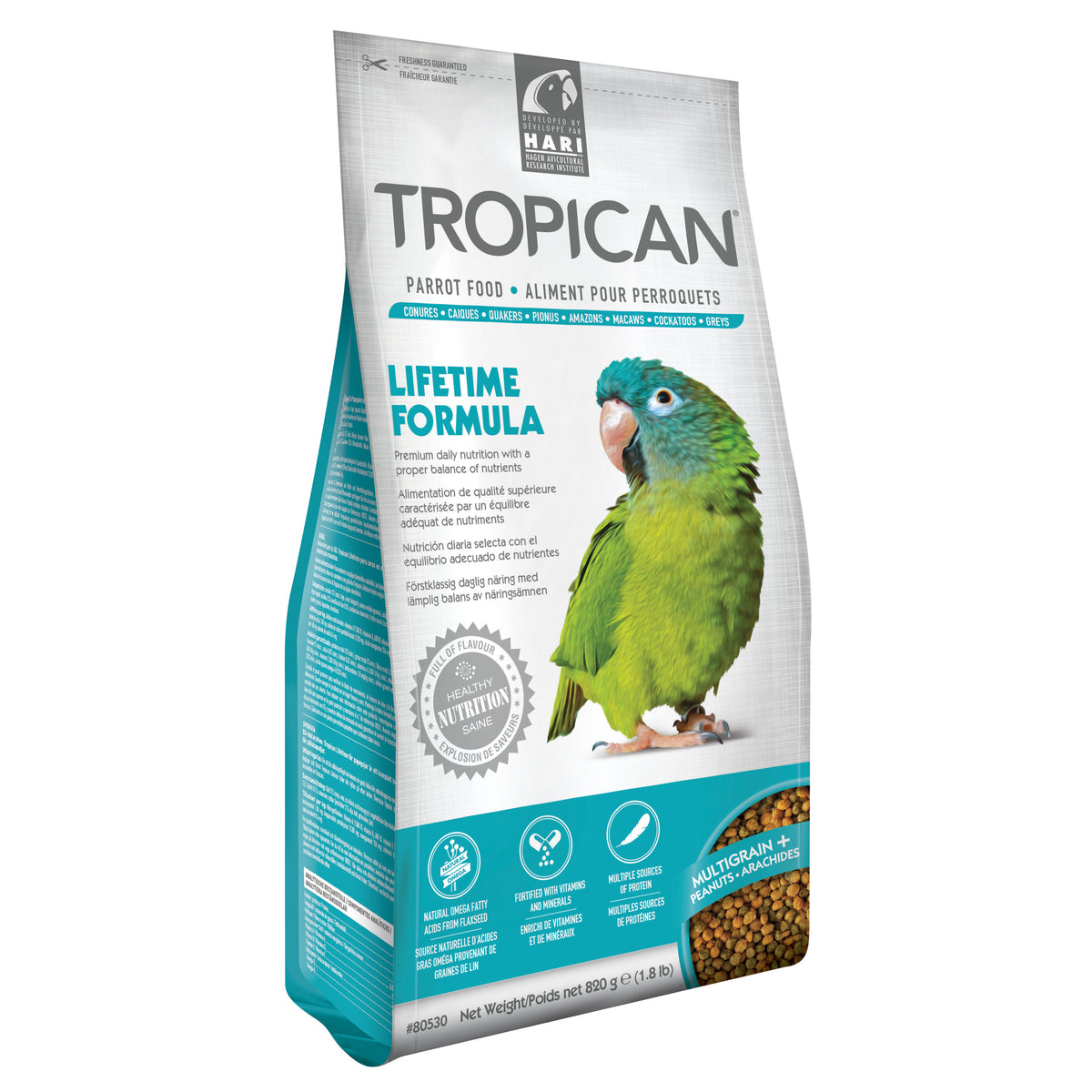 Tropican Lifetime Formula Parrot Food for Birds (Original) 820 g Bag - Default Title - product image 1
