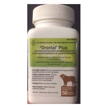 Drontal Plus for Dogs, 68 mg, 50 Chews