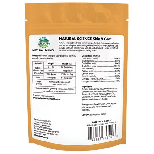 Natural Science Skin & Coat Support for Small Pets (Original) 120 g Bag of 60 Tablets - view 3