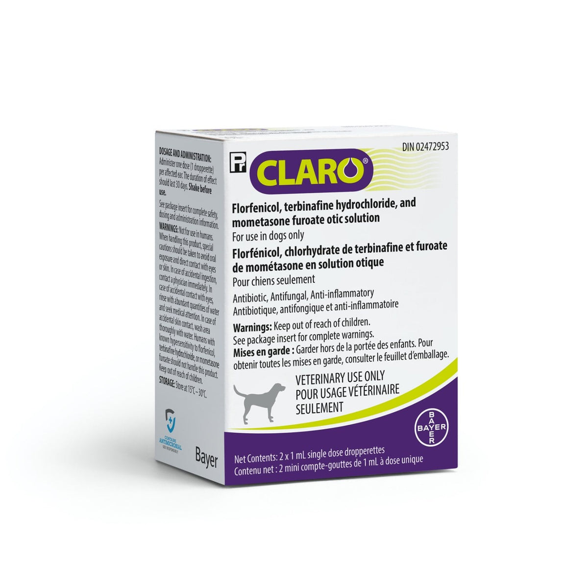 Claro for Dogs, 16.6 mg/ml, 2 X 1 mL