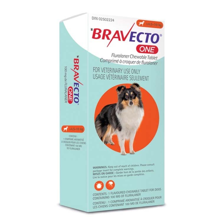 Bravecto ONE Chewable Tablet for Dogs, 4.6 - 10 kg (Orange), 1 Chewable Tablets
