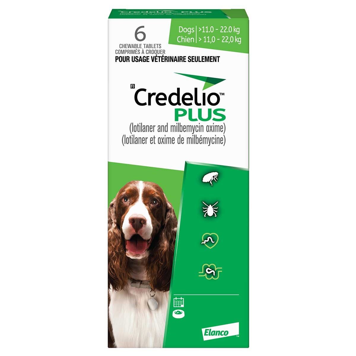Credelio Plus for Dogs, 11.1 - 22 kg (Green), 6 Chews