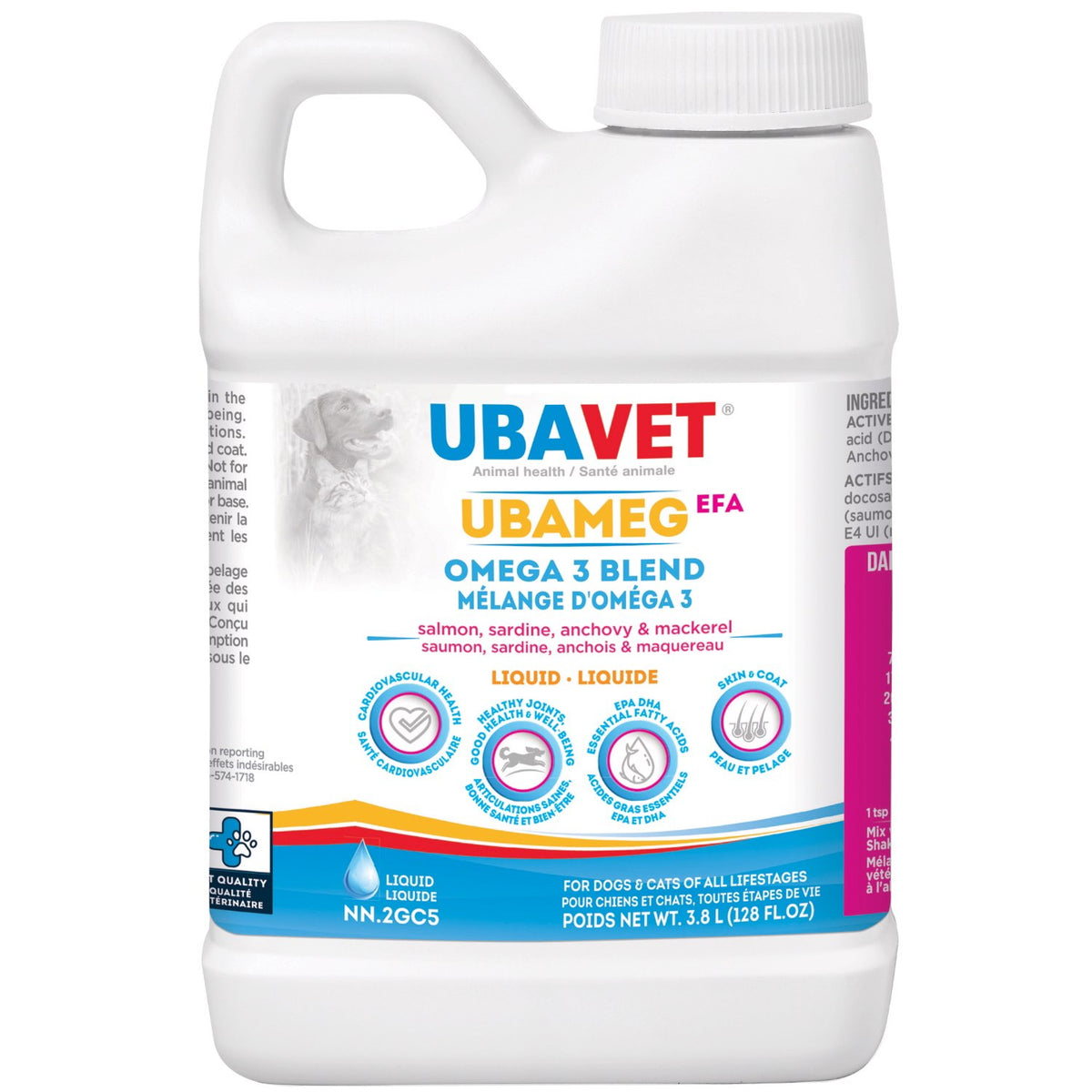 Ubameg EFA Omega 3 Four Blend Liquid for Cats and Dogs - 3.8 L - product image 1
