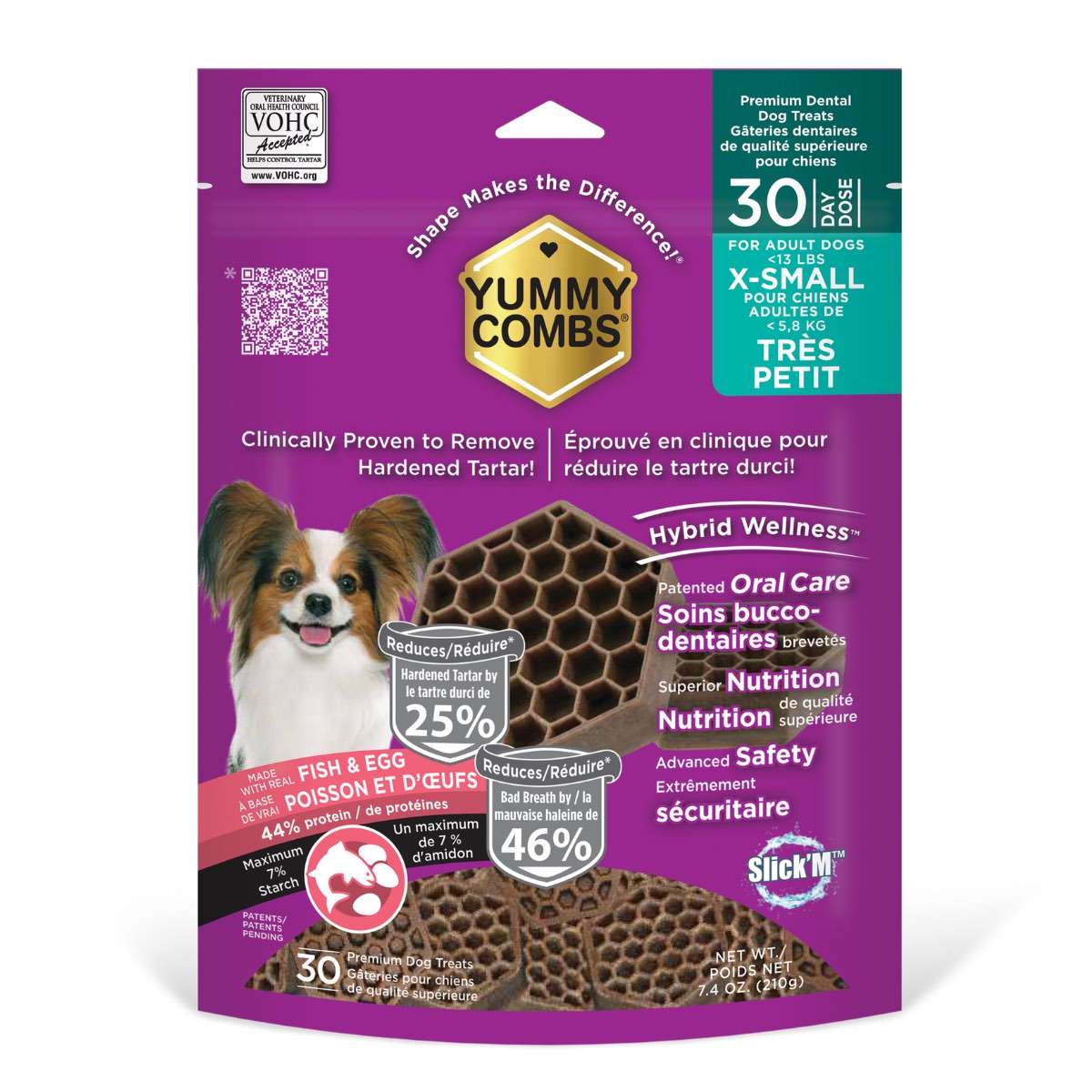Yummy Combs Dental Treats for Xsmall Dogs - Fish and Egg - product image 1