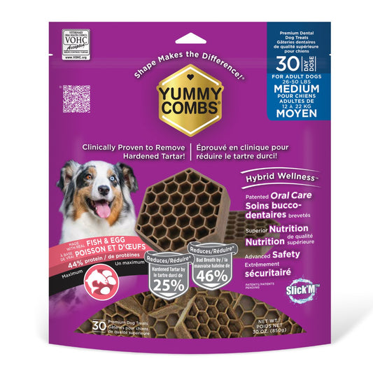 Yummy Combs Dental Treats for Medium Dogs - Fish and Egg - product image 1