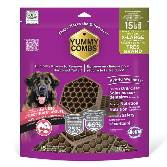 Yummy Combs Dental Treats for Extra Large Dogs - Fish and Egg - product image 1