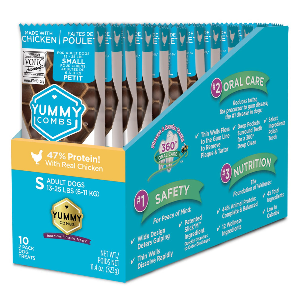 Yummy Combs Dental Treats for Small Dogs Trial Sizes - Chicken - product image 1
