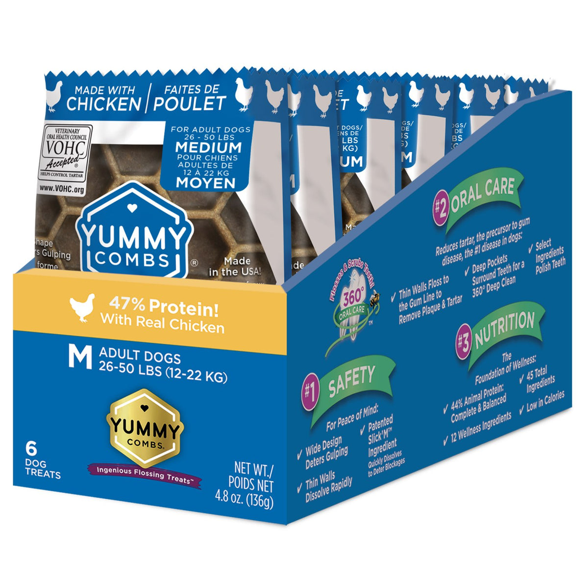 Yummy Combs Dental Treats for Medium Dogs Trial Sizes - Chicken - product image 1