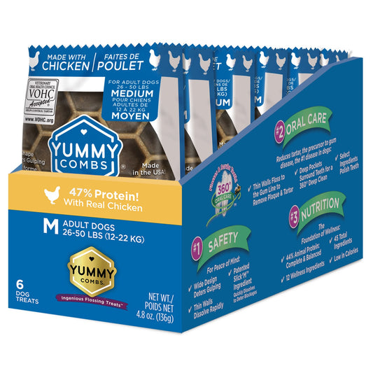Yummy Combs Dental Treats for Medium Dogs Trial Sizes - Chicken - product image 1