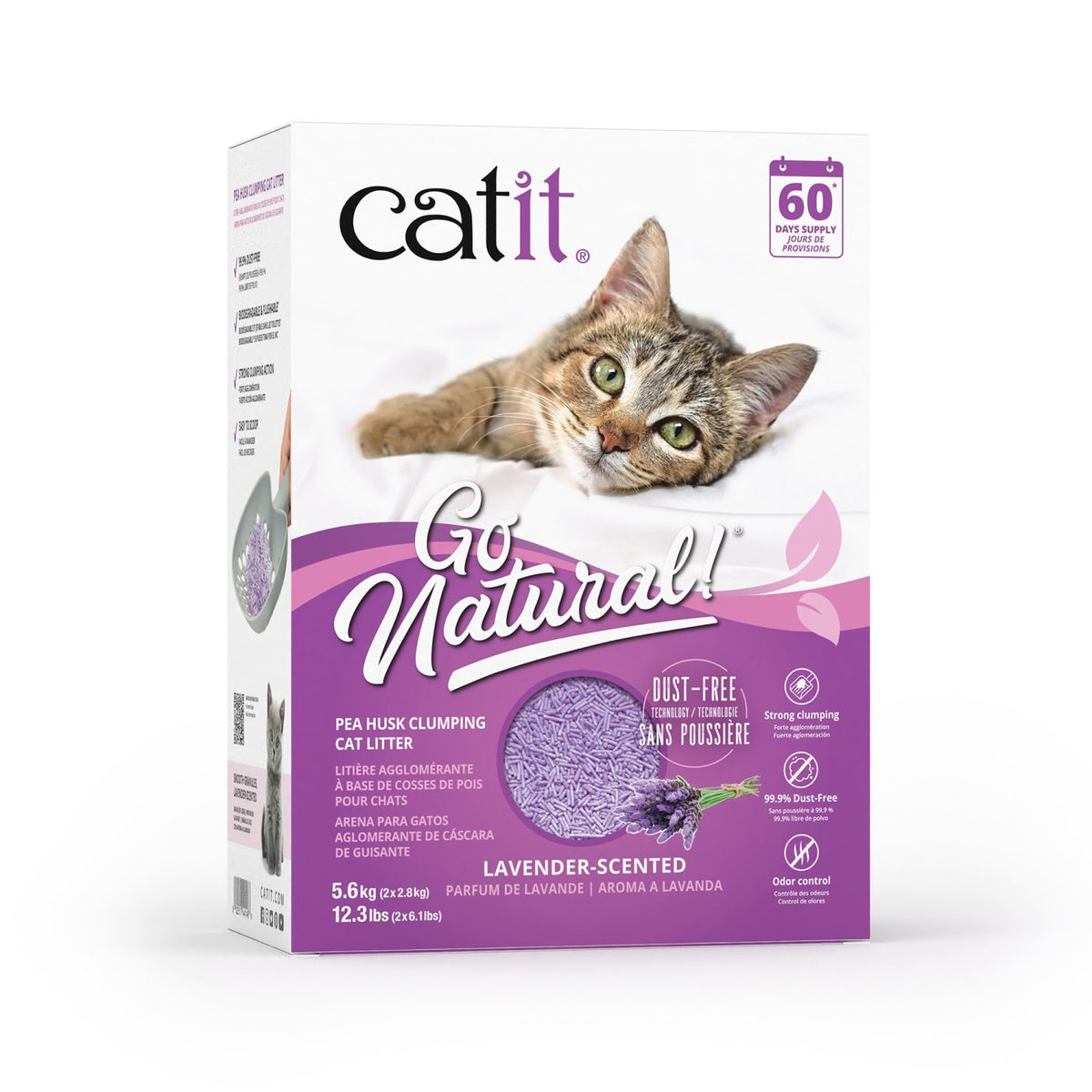 Clumping Litter Go Natural! Pea Husk Lavender for Cats 5.6 kg Box - Default Title - product image 1