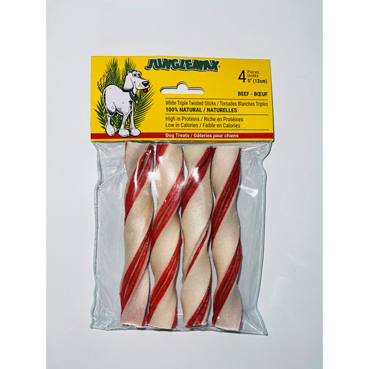 Treat White Triple Twisted Stick for Dogs - Beef - product image 1