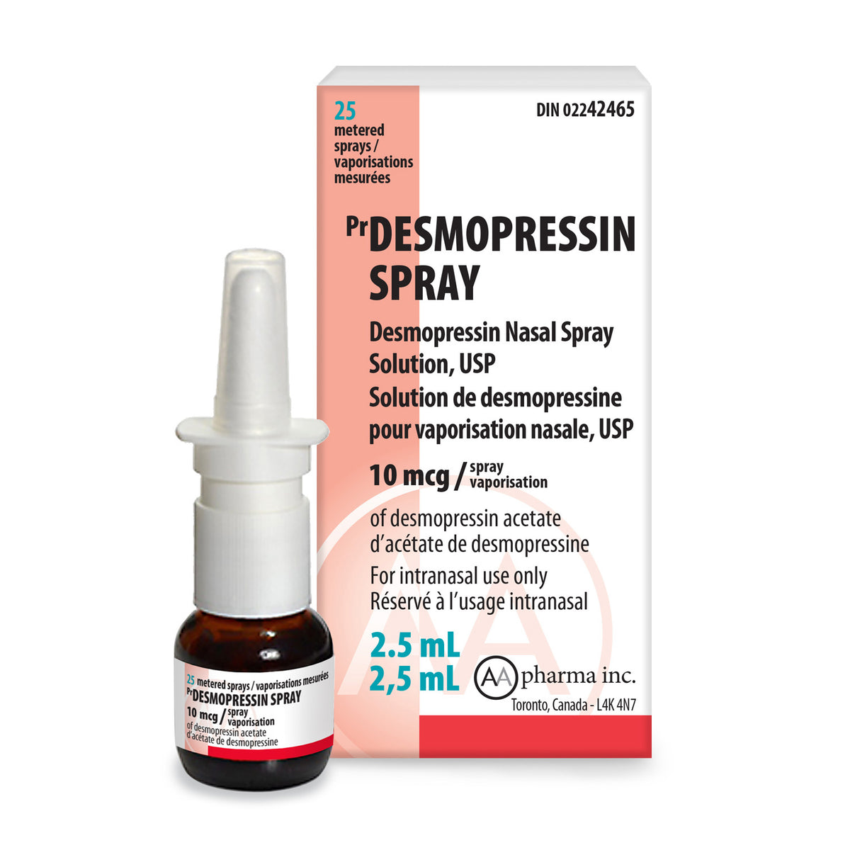 Desmopressin Nasal Spray 2.5 mL Bottle 10 mcg - view 4
