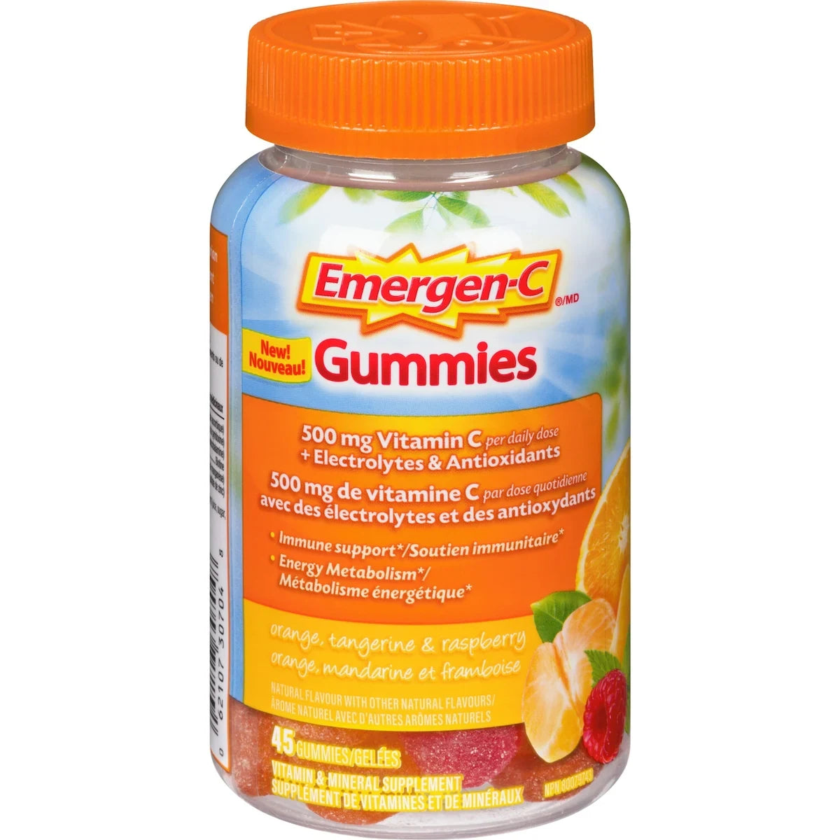 Emergen-C Gummies 500 mg Vitamin C Supplement, Orange, Tangerine & Raspberry Flavours product package