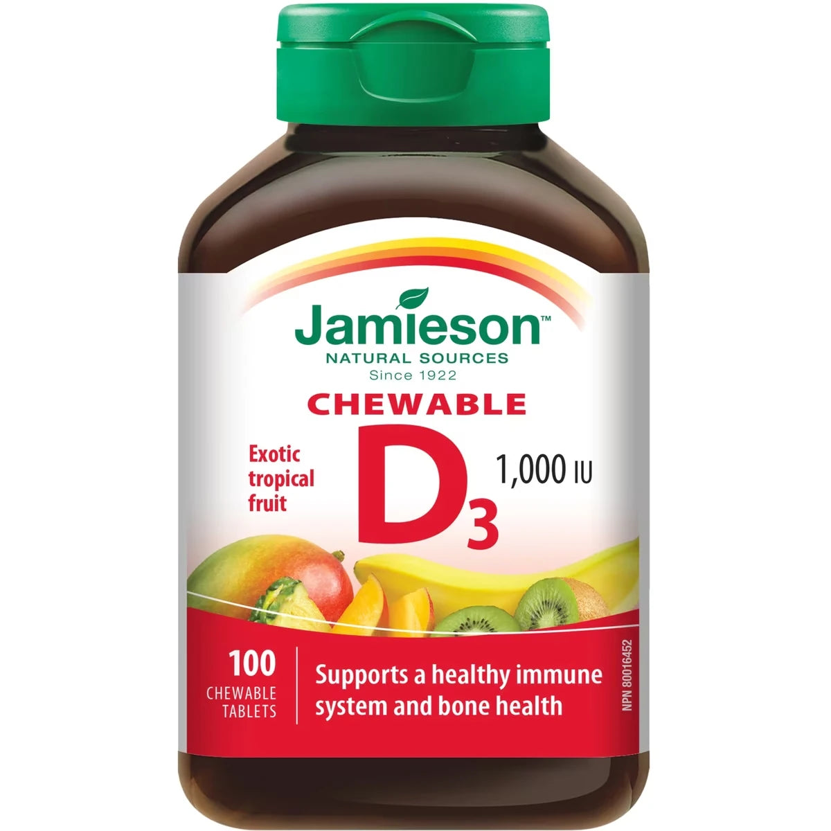 Jamieson Vitamin D3 Chewables Tropical Flavour product image