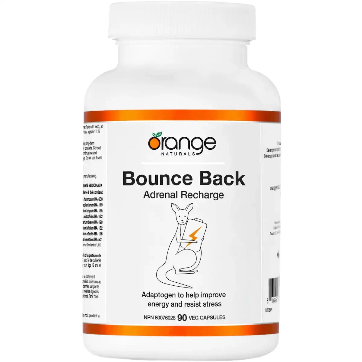Orange Naturals Bounce Back -Adrenal Recharge front package
