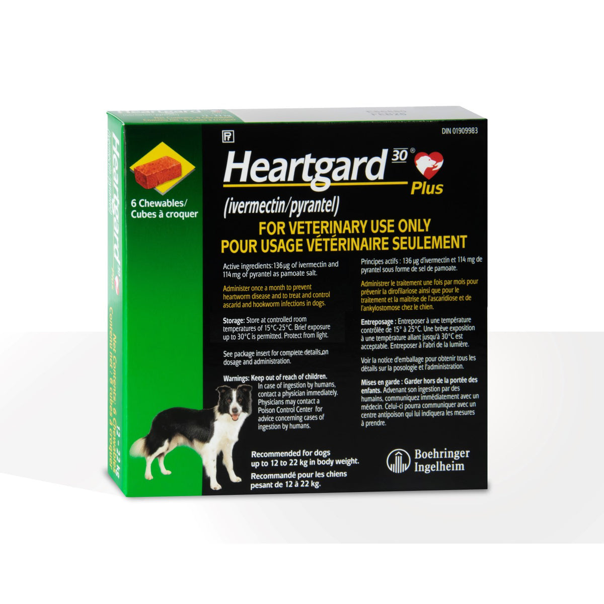 Heartgard 30 Plus for Dogs, 12-22 kg (Green), 6 Units