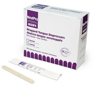 Amg Medpro Tongue Depressor Junior Non-Sterile Ind. Wrap - Box of 250