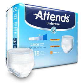 Attends 28149 - Attends Underwear, Large - Waist Size 44" - 58" - 4 Bags Of 18