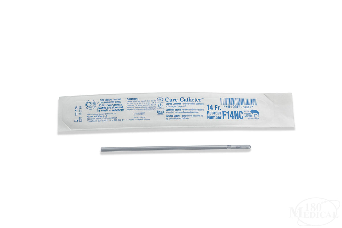 Cure Medical Cure Intermittent Cath Female 14 Fr 6in Straight Tip, No Connector - Box of 30