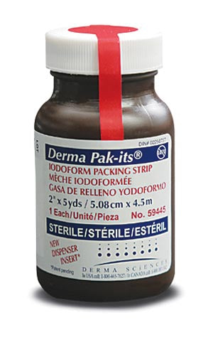 Derma Science Pak-Its Packing Gauze With Insert, Iodoform, 1in x 5yds - Each