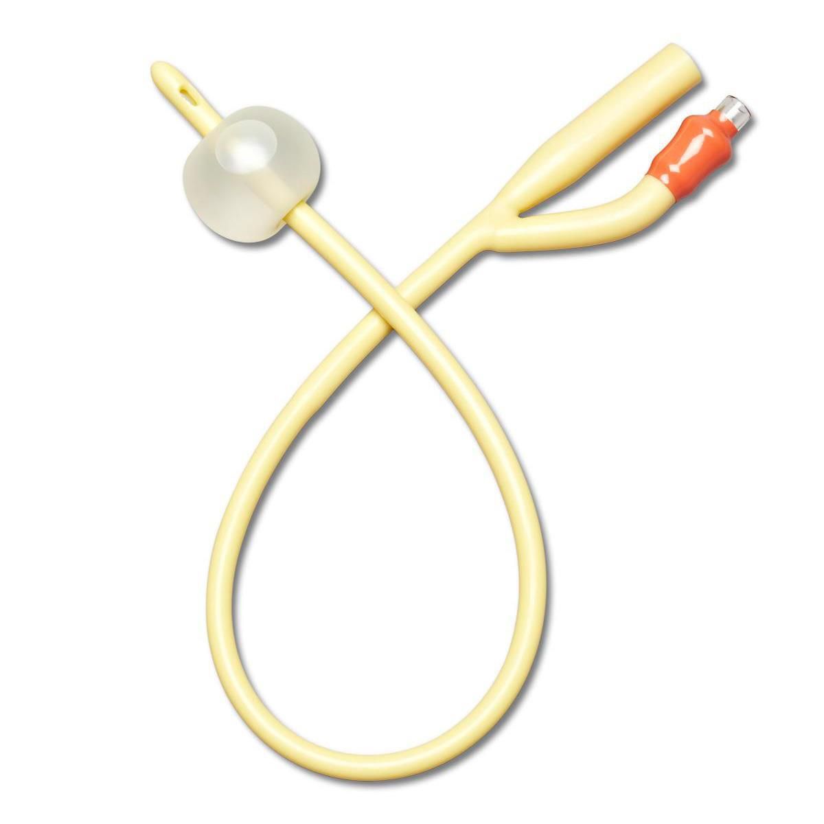 Medline Silicone Coated Foley Catheter, Coude Tip, 2 Way, 16 Fr, 10cc Sterile - Case of 12