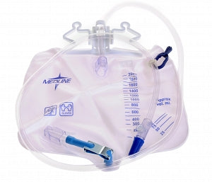 Medline Urinary Drainage Bag,A/R Twr,2000 mL,Metal Clamp & Luer Lock Sample Port - Each
