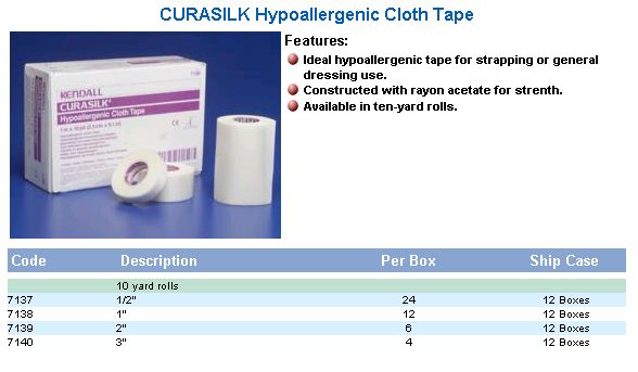 Covidien / Medtronic Curasilk Cloth Tape 3" x 10yrds - Each