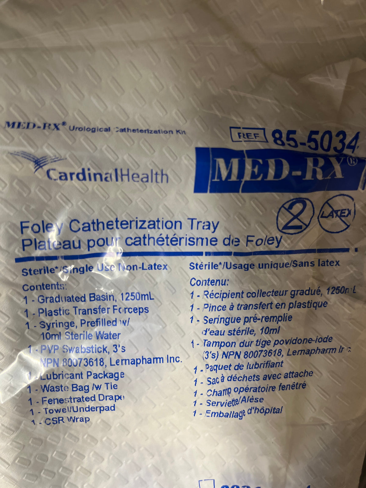 Med Rx Tray Catherization Foley - Each