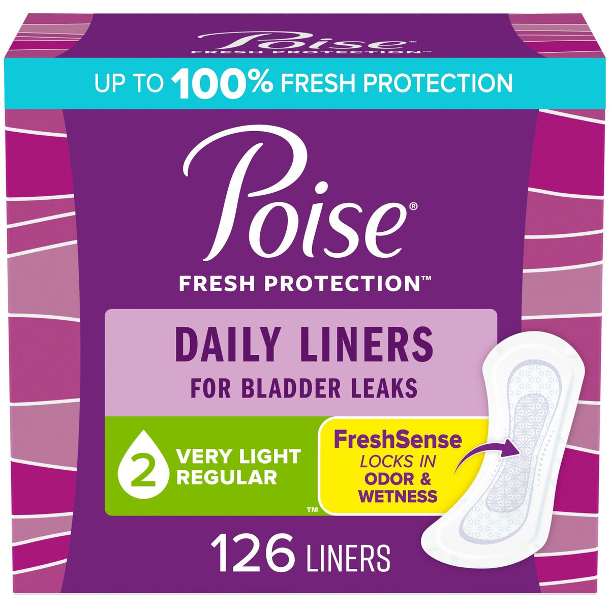 Kimberly Clark Poise Original Very Light Regular Liners Convenience - Package of 126
