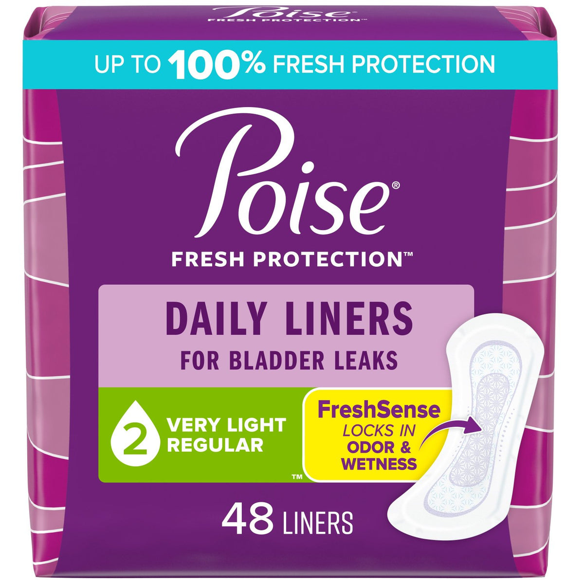 Kimberly Clark Poise Original Very Light Regular Liners Regular - Package of 48