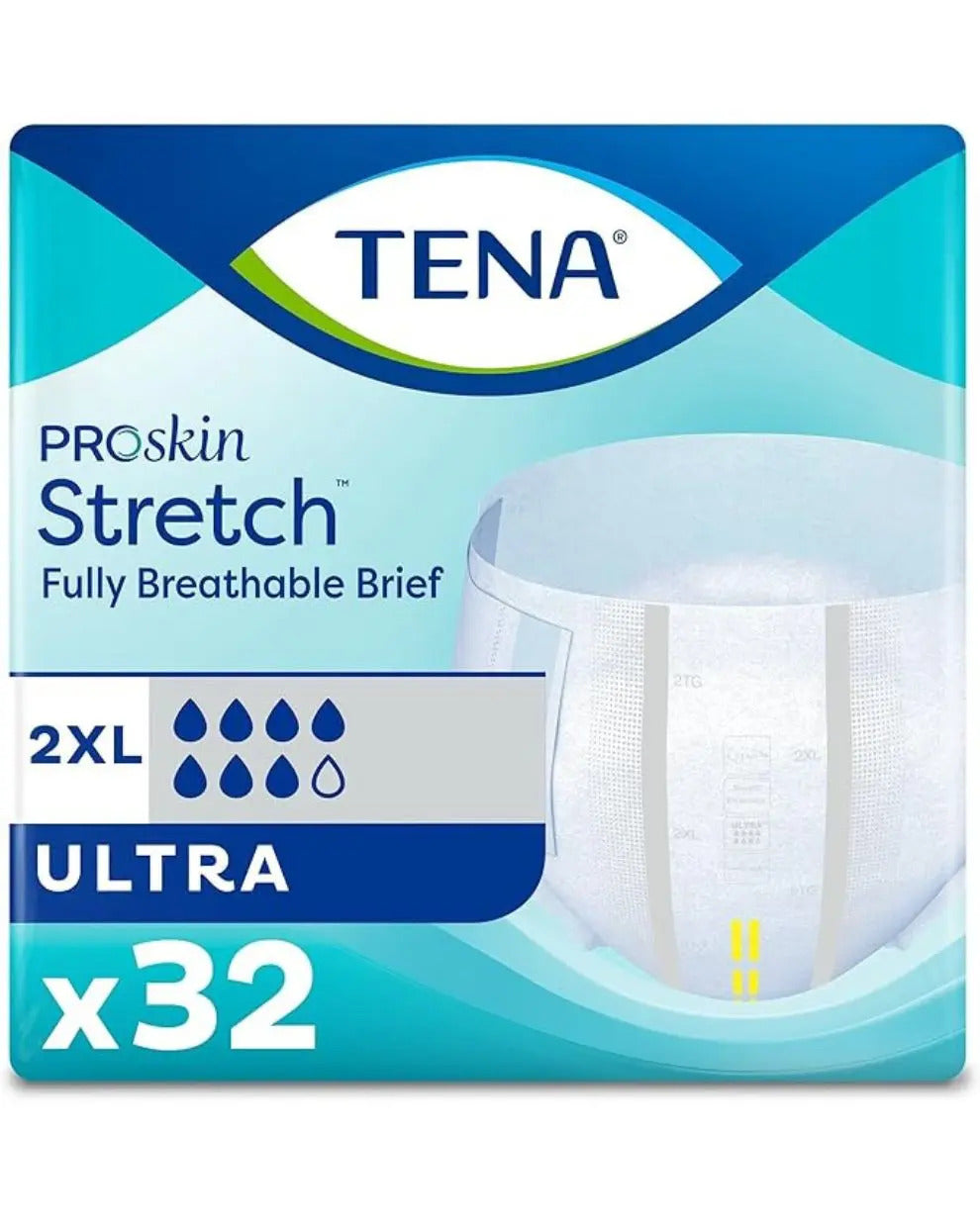 Tena Pkgs Tena Proskin Stretch Super Brief 2xl (64-70") (32/Pkg) - Case of 2