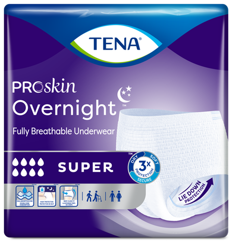 Tena Cs/4pkg (14/Pkg) Tena Proskin Protective Underwear Overnight, Super, Large (45" To 58")