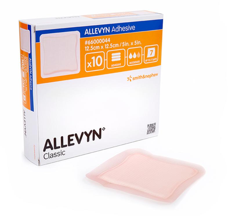 Smith & Nephew Allevyn Adhesive Foam Dressing, Size 12.5 cm x 12.5 cm - Box of 10