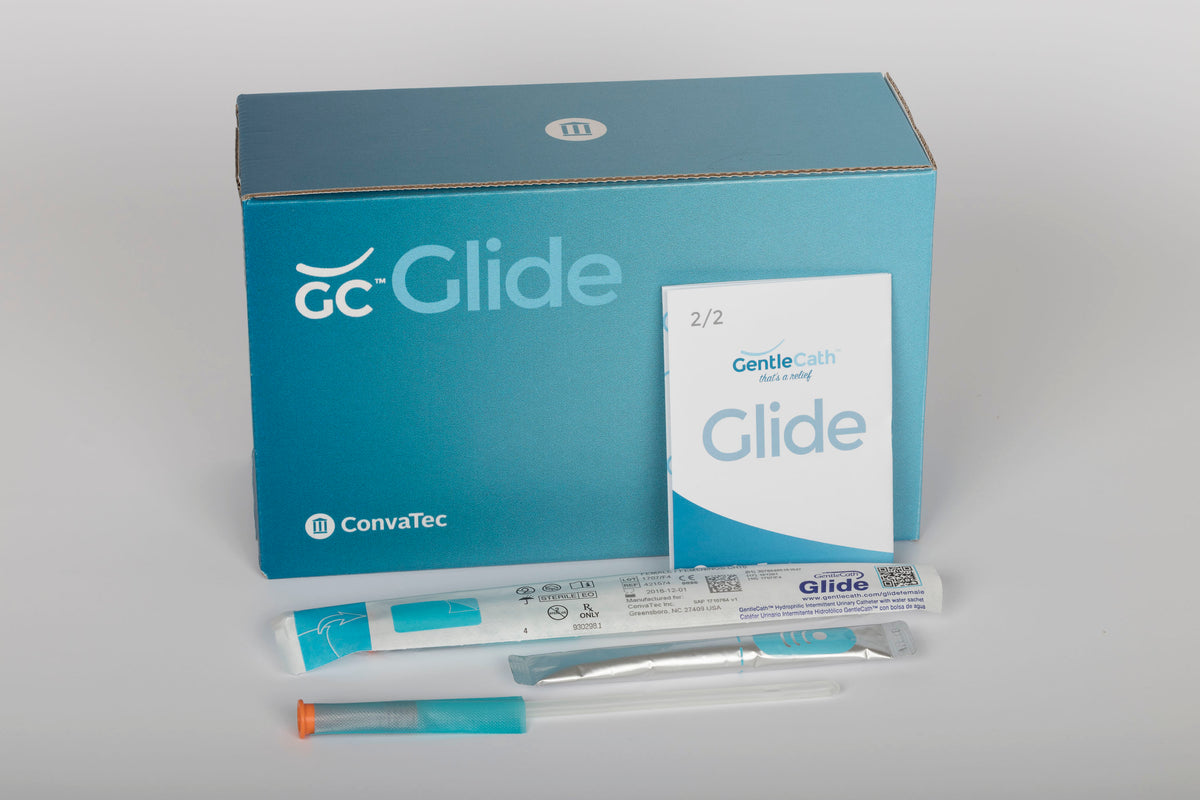 Convatec Gentlecath Glide Hydrophilic Intermittent Catheter, Female, 14 Fr, 8in, Straight - Box of 30