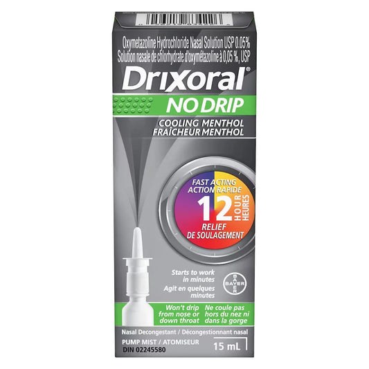 Drixoral No Drip Cool Menthol Spray, Cooling Sensation with 12 Hour Relief, 15ml alternate view