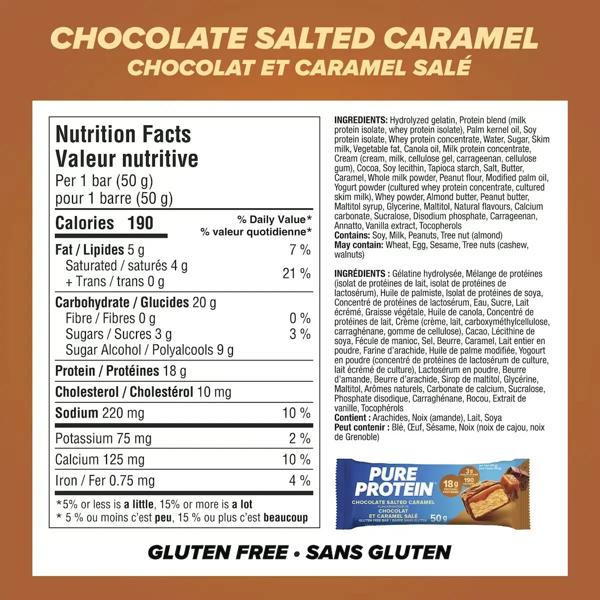 Pure Protein Bars, Chocolate Salted Caramel, Gluten Free Snack Bars product detail