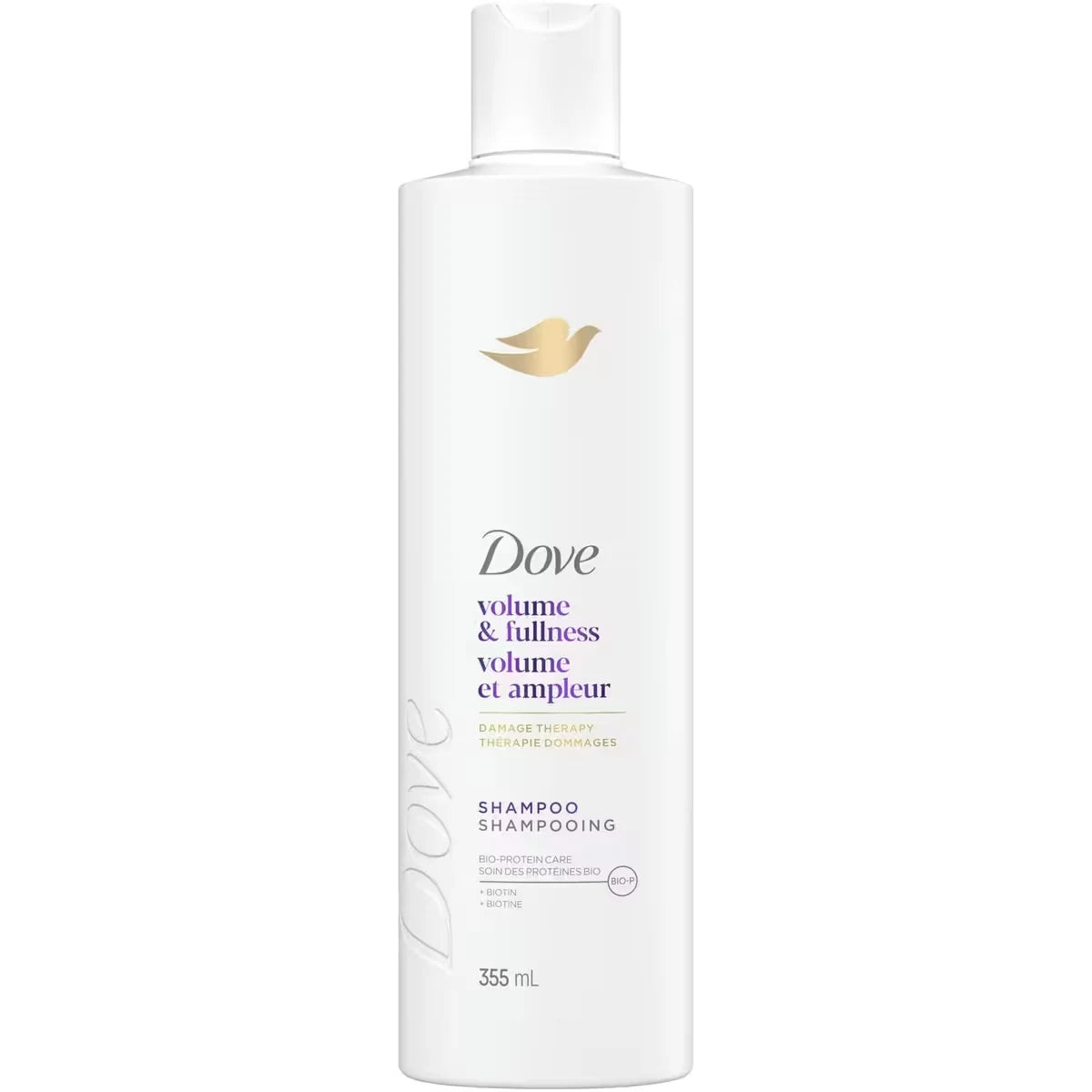 Dove Volume And Fullness Shampoo for Flat Hair, with Liquid Bio-Protein Care 355 ML front package