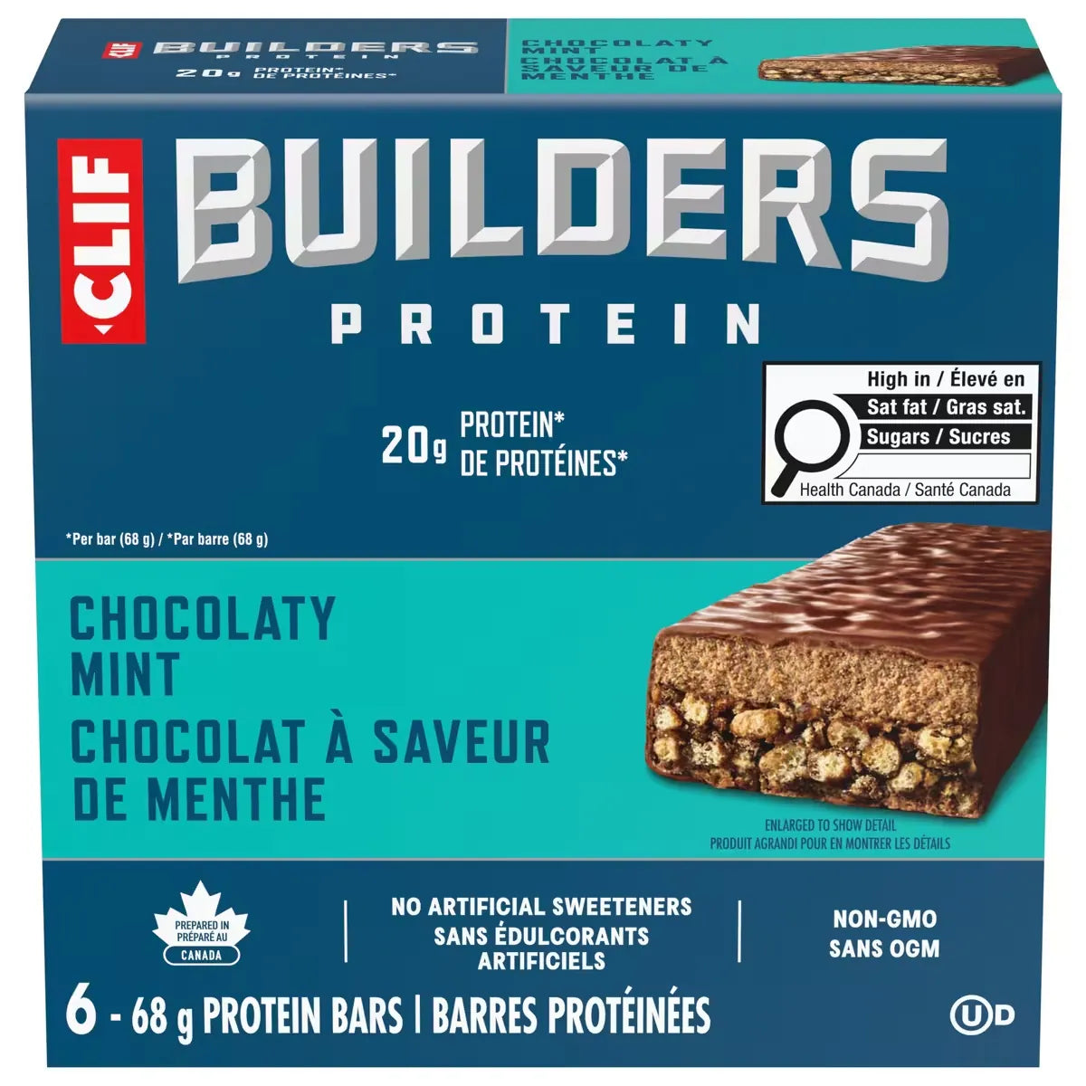Clif BuildersTM - Protein Bars - Chocolate Mint - (68 Gram Non-Gmo Bars, 6 Count) product image
