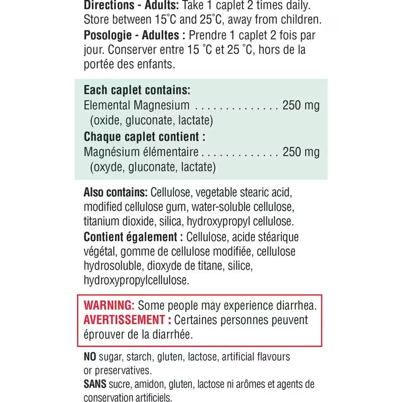 Jamieson Magnesium High Potency Caplets, 250 mg Value Pack 150 count product detail