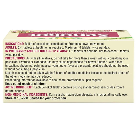 Senokot Natural Laxative 100ct 100 count product detail