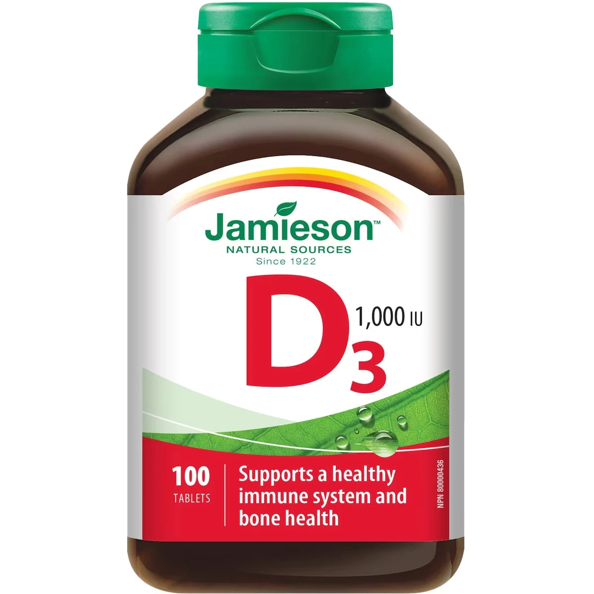 Jamieson Premium Vitamin D 1, 000 IU Tablets product image