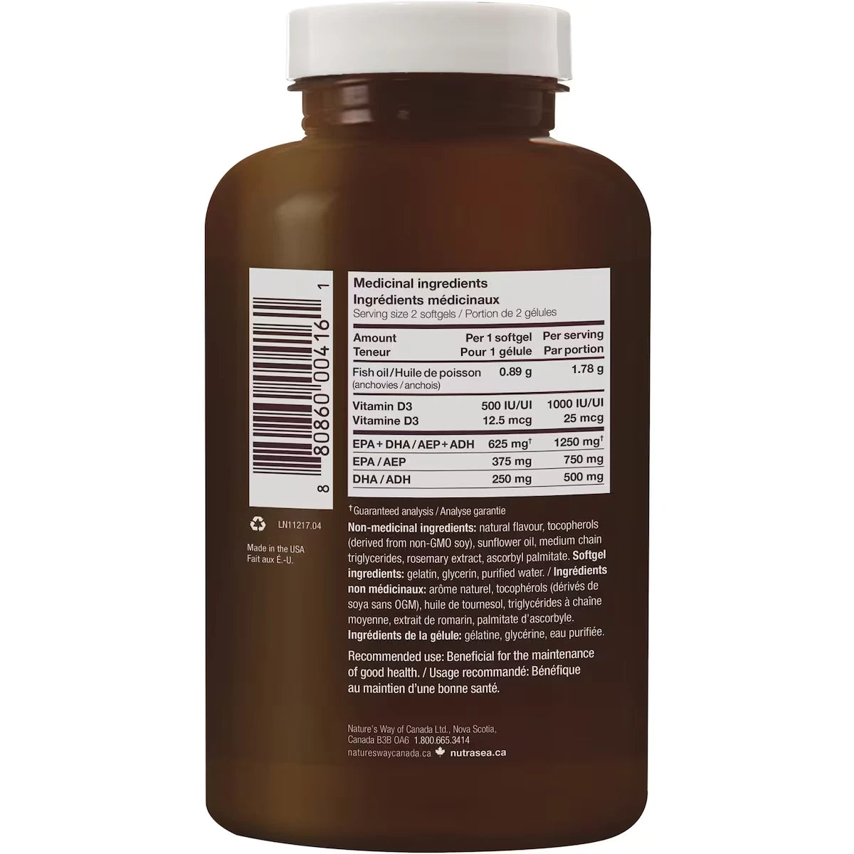 Nature's Way NutraSea+D Omega-3 Liquid Gels, Fresh Mint product detail