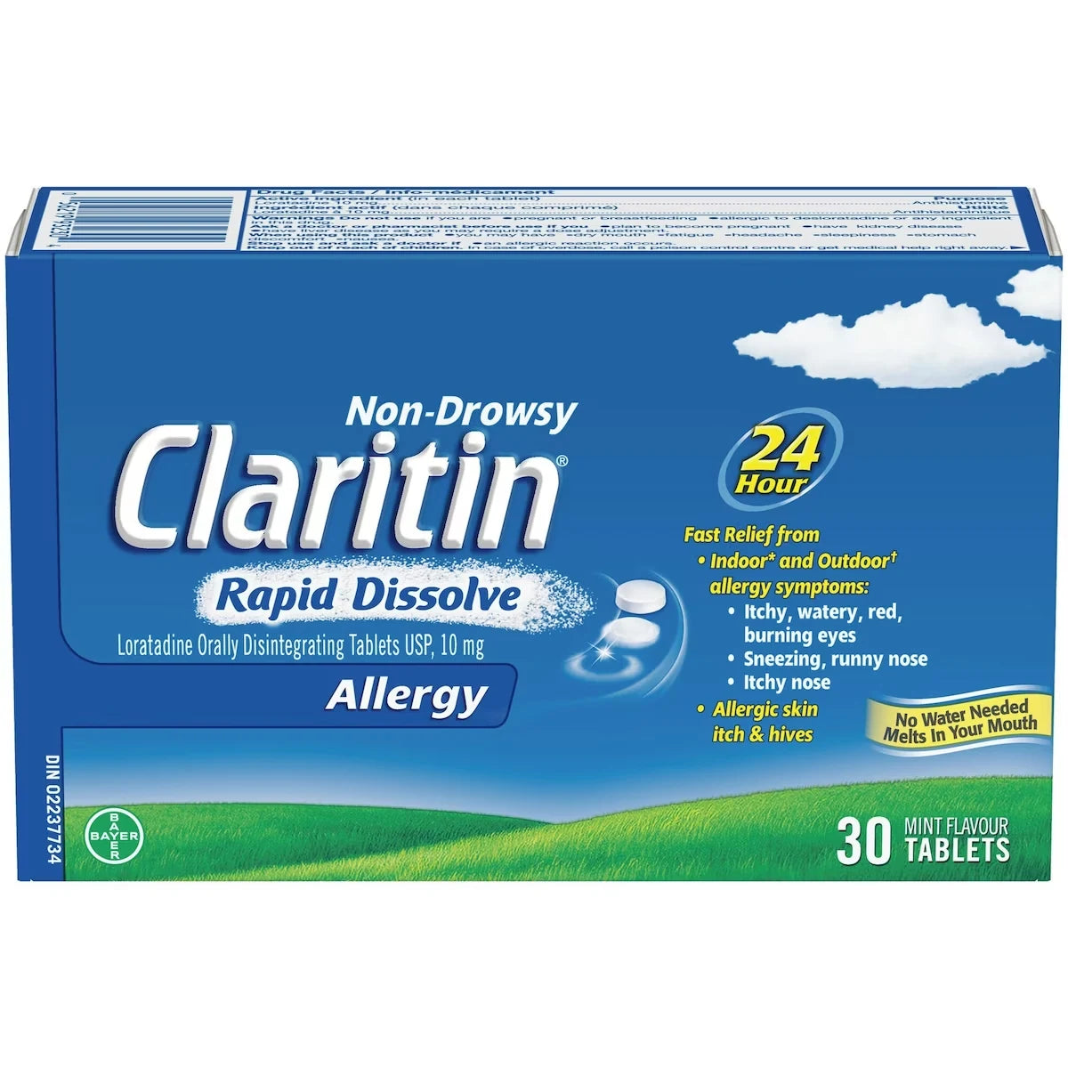 Claritin Rapid Dissolve Allergy Medicine, 24-Hour Non-Drowsy Relief 10 mg, 30 Tablets product image