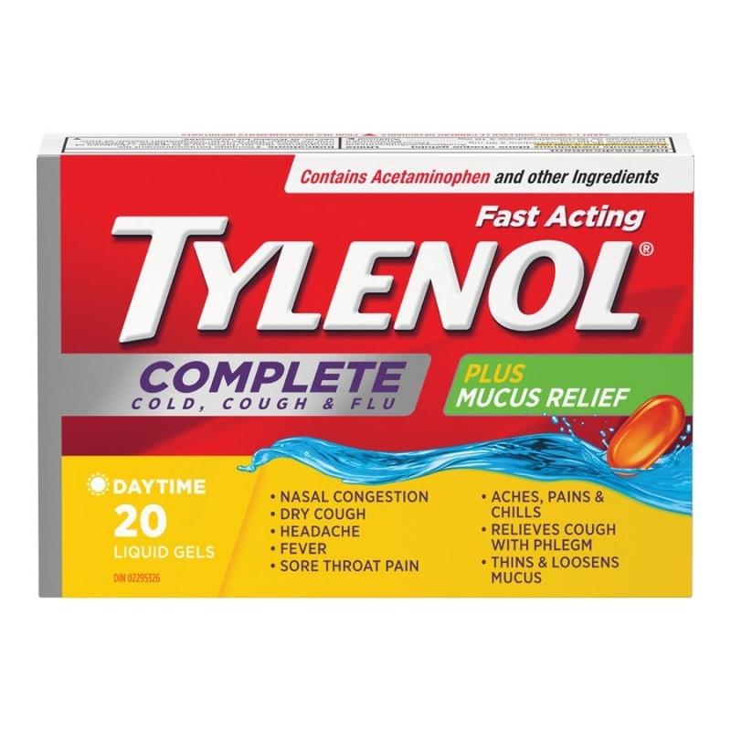 Tylenol Fast Acting Complete + Mucus Relief Daytime 20 liquid gels