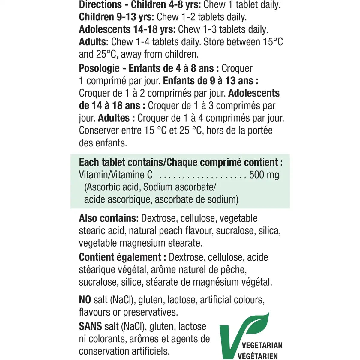 Jamieson Chewable Vitamin C 500 mg White Juicy Peach product detail