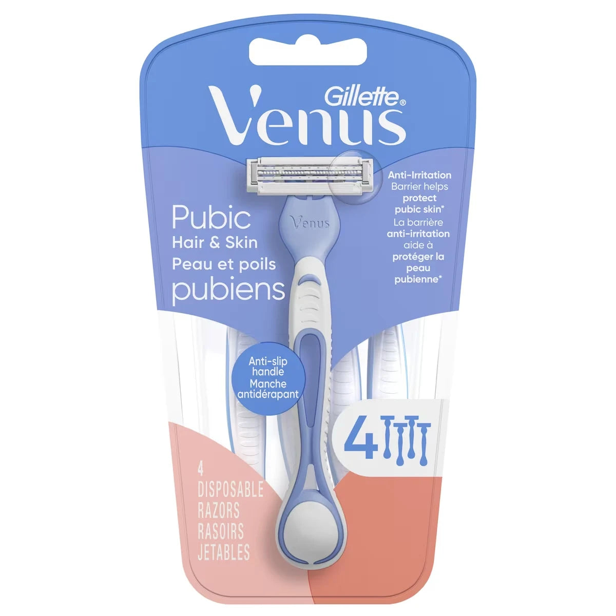 Venus Pubic Hair & Skin Women's Disposable Razors, 4ct product detail