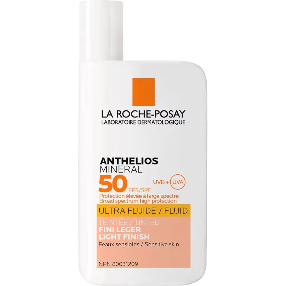 La Roche-Posay Anthelios Mineral Tinted Ultra-Fluid Face Sunscreen Lotion SPF50 For Sensitive Skin 50 mL front package
