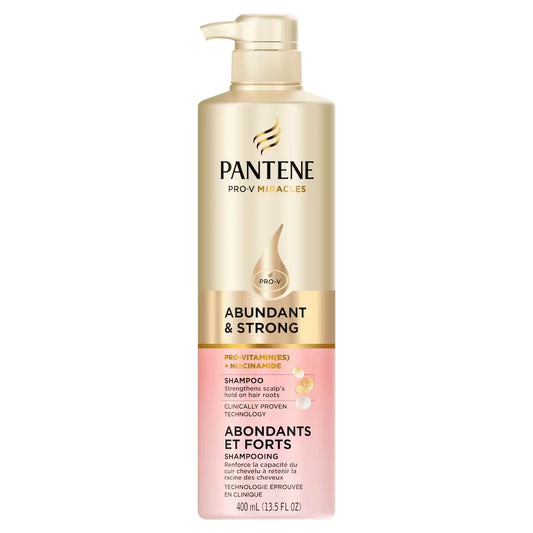 Pantene Abundant & Strong Shampoo with Pro-Vitamin B5 Complex and Niacinamide front package